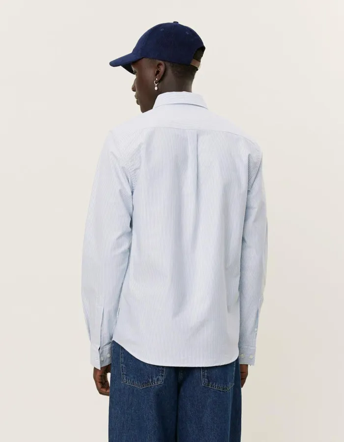 Men Konrad Contrast Oxford Shirt 8211 Light BlueWhite Les Deux ShirtsOvershirts