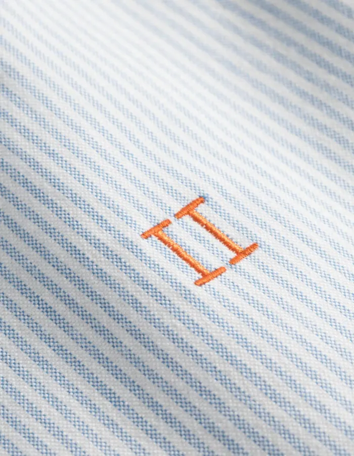 Men Konrad Contrast Oxford Shirt 8211 Light BlueWhite Les Deux ShirtsOvershirts