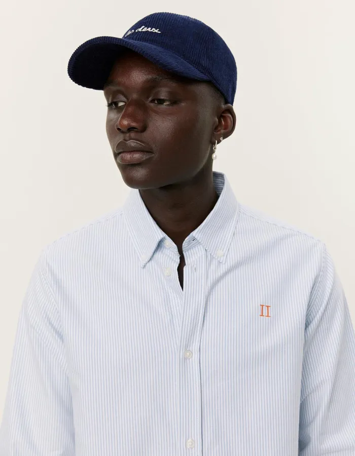 Men Konrad Contrast Oxford Shirt 8211 Light BlueWhite Les Deux ShirtsOvershirts