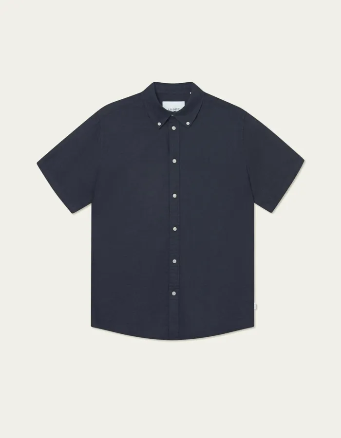 Men Kris Linen SS Shirt 8211 Dark Navy Les Deux ShirtsOvershirts
