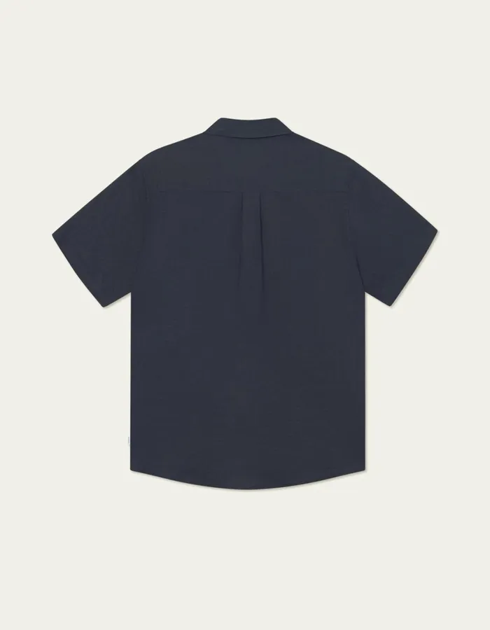 Men Kris Linen SS Shirt 8211 Dark Navy Les Deux ShirtsOvershirts