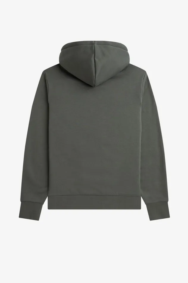 Men Laurel Wreath Grid Hooded Sweatshirt Field Green Fred Perry Sweatshirts