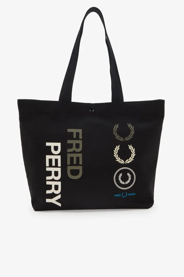 Men Laurel Wreath Tote Bag Black Fred Perry Bags