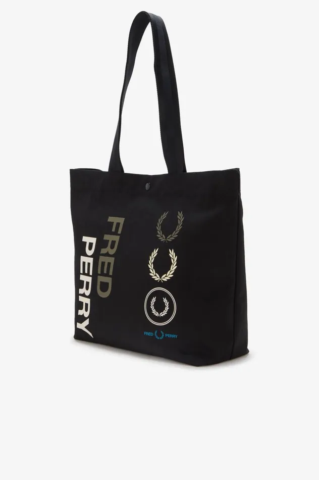 Men Laurel Wreath Tote Bag Black Fred Perry Bags