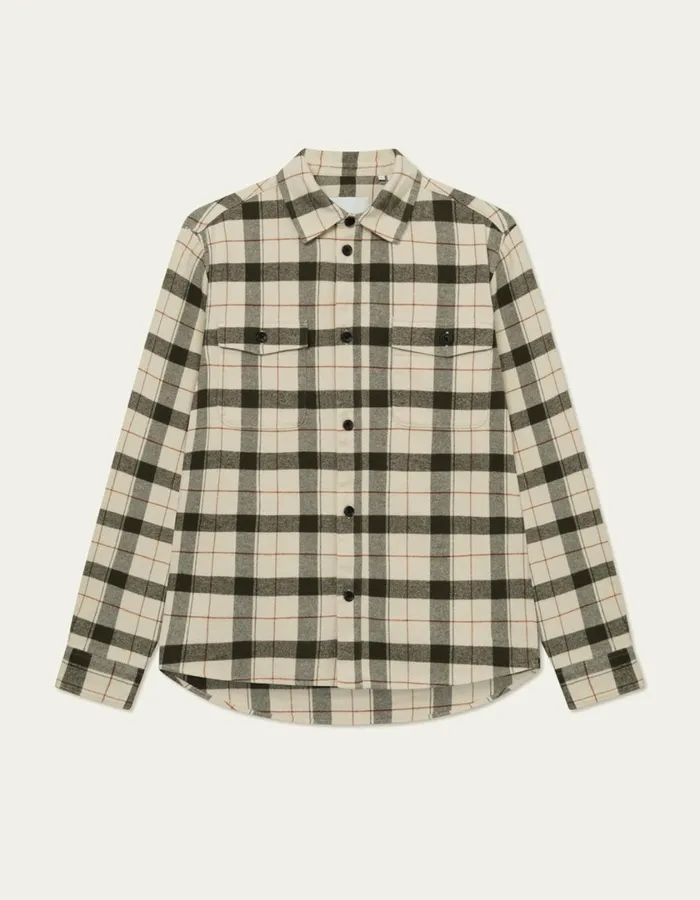 Men Lennon Flannel Check Overshirt 8211 IvoryRosin Les Deux ShirtsOvershirts