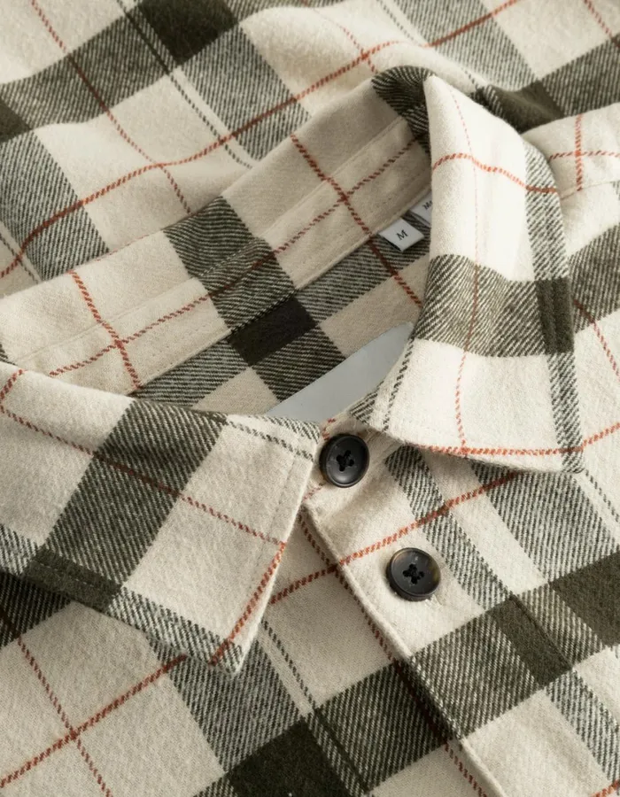 Men Lennon Flannel Check Overshirt 8211 IvoryRosin Les Deux ShirtsOvershirts