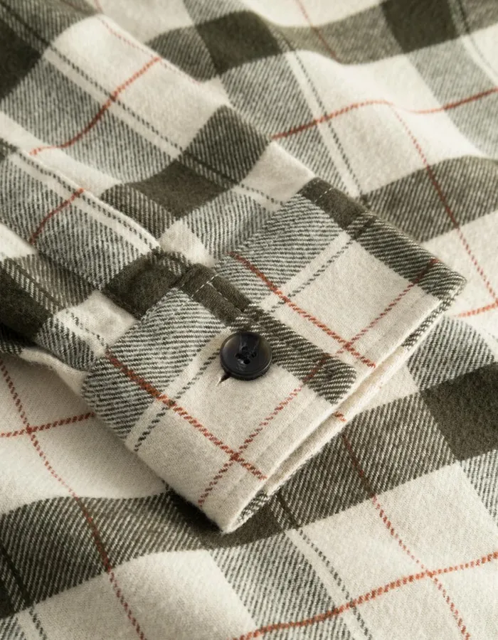 Men Lennon Flannel Check Overshirt 8211 IvoryRosin Les Deux ShirtsOvershirts