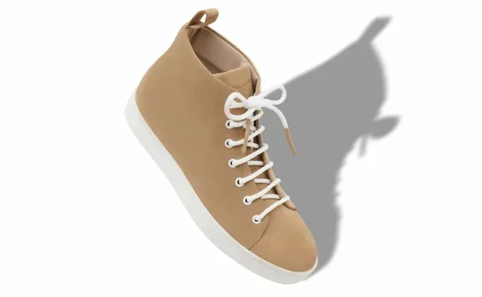 Men Light Brown Suede Lace Up Sneakers Manolo Blahnik LaceUps