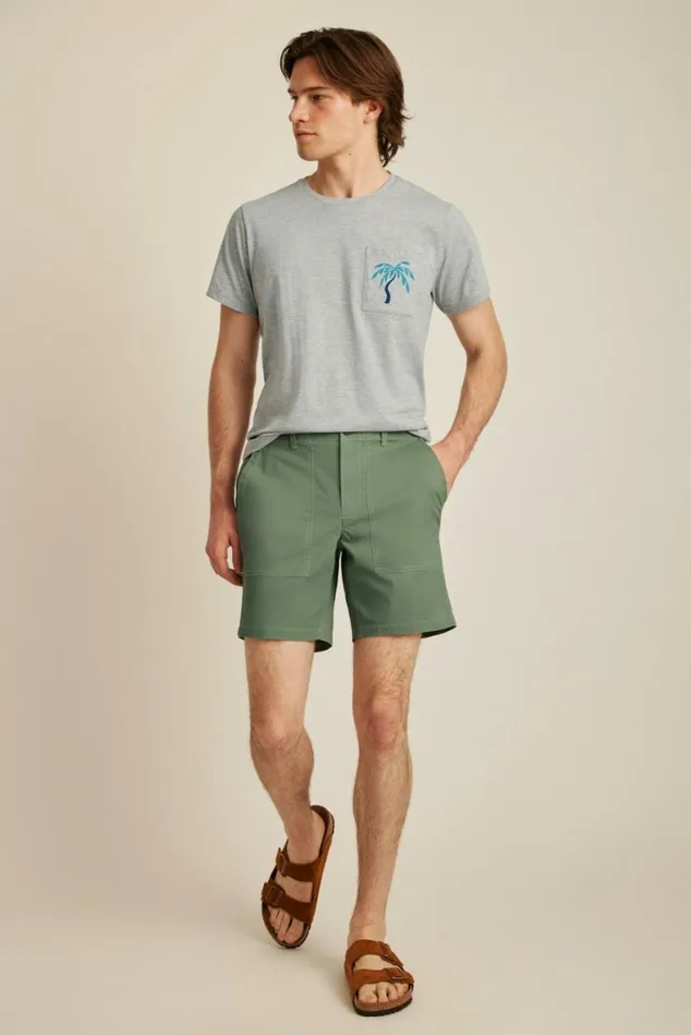 Men Lightweight Travel Short Deep Sage Bonobos Chino Shorts