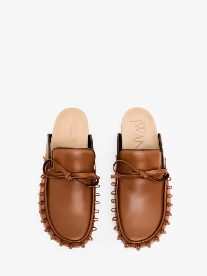 Men Loafers JW Anderson RUFFLE LOAFER LEATHER MULES Tan Men Loafers JW Anderson RUFFLE LOAFER LEATHER MULES Tan
