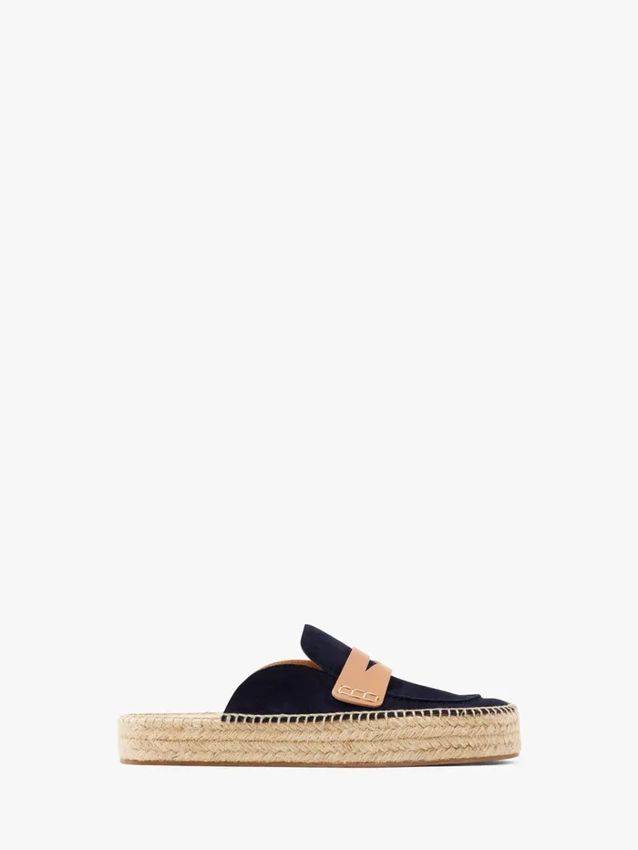 Men Loafers JW Anderson SUEDE ESPADRILLE LOAFER MULES Navy