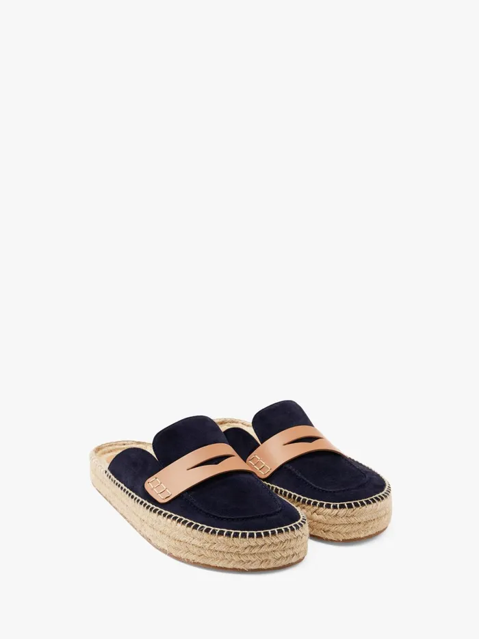 Men Loafers JW Anderson SUEDE ESPADRILLE LOAFER MULES Navy Men Loafers JW Anderson SUEDE ESPADRILLE LOAFER MULES Navy