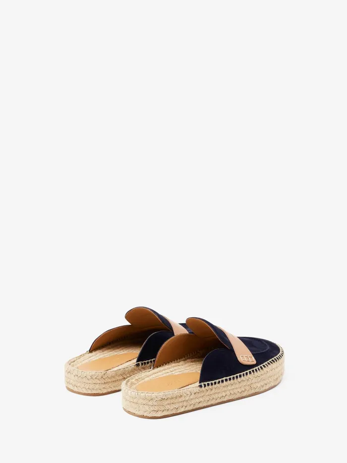 Men Loafers JW Anderson SUEDE ESPADRILLE LOAFER MULES Navy Men Loafers JW Anderson SUEDE ESPADRILLE LOAFER MULES Navy