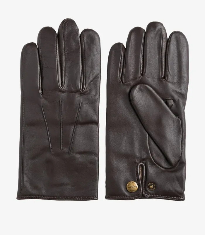 Men Loake Shackleton Gloves Brown Leather Gloves