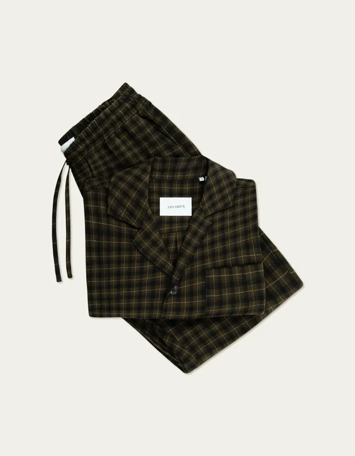 Men Ludwig Flannel Pyjama Shirt and Pants 8211 RosinBlack Les Deux ShirtsOvershirts Men Ludwig Flannel Pyjama Shirt and Pants 8211 RosinBlack Les Deux ShirtsOvershirts