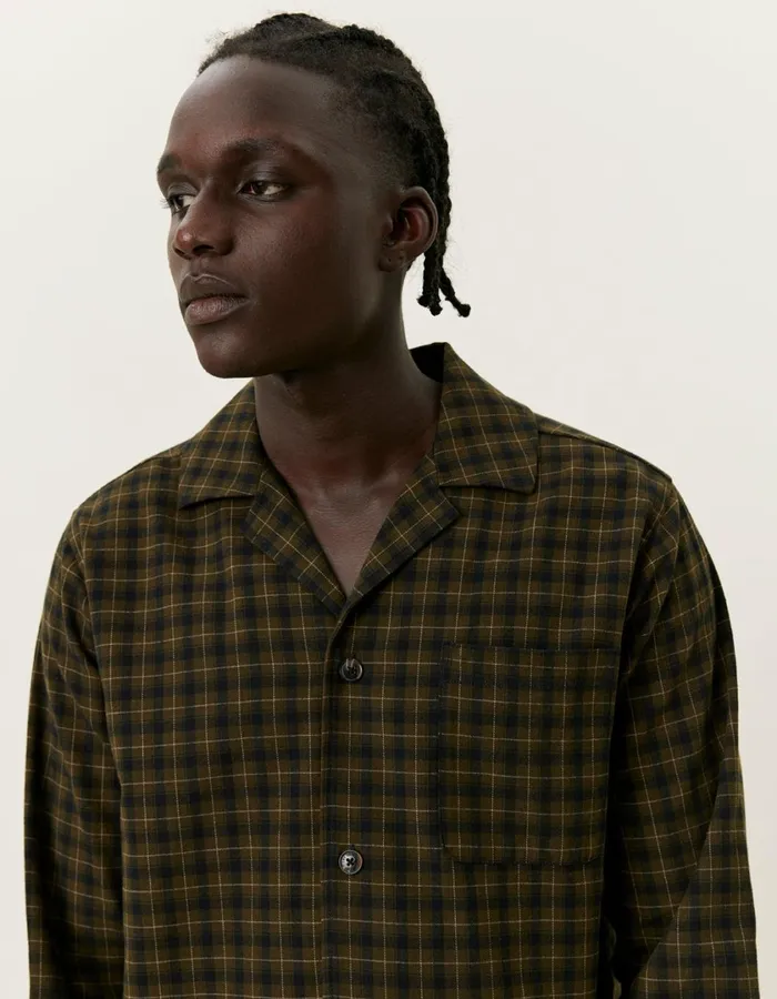 Men Ludwig Flannel Pyjama Shirt and Pants 8211 RosinBlack Les Deux ShirtsOvershirts