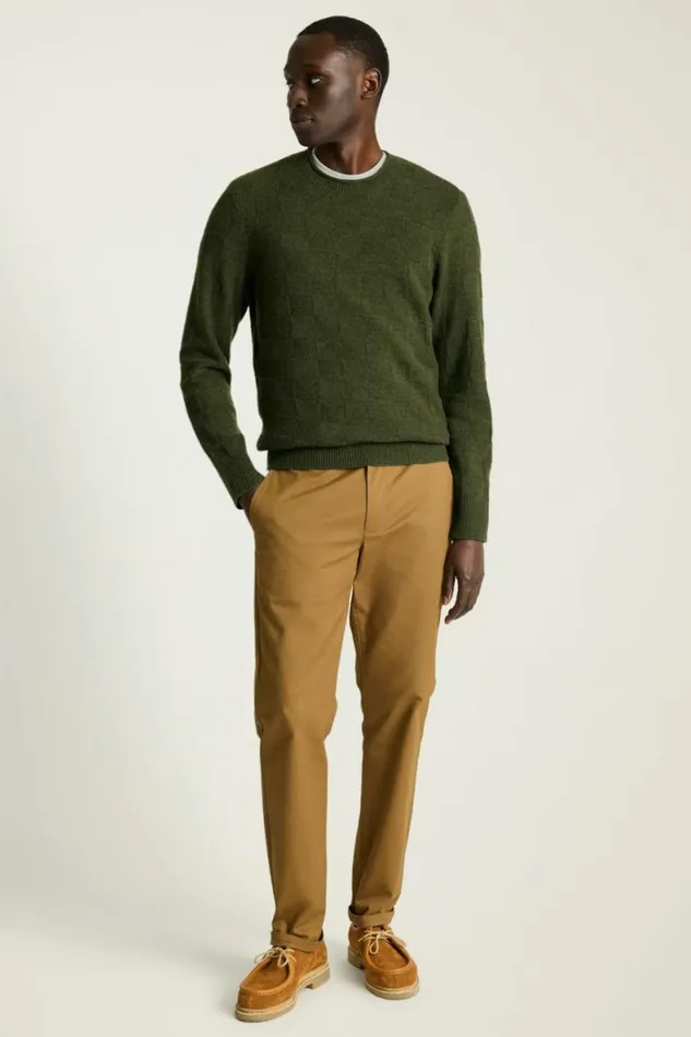 Men Merino Roll Neck Sweater Green Bonobos Crew and VNeck Sweaters