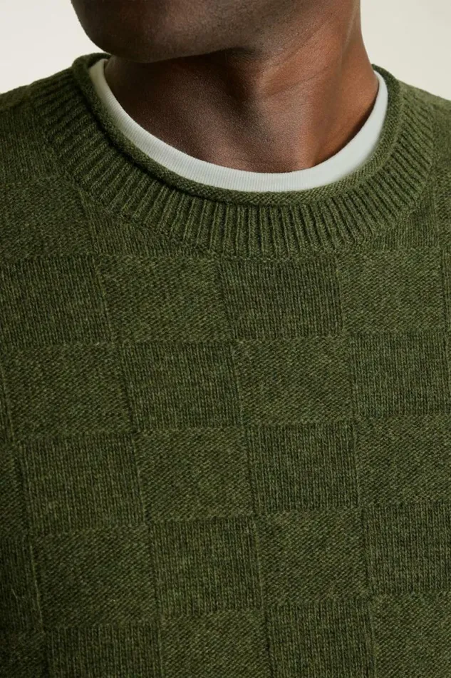 Men Merino Roll Neck Sweater Green Bonobos Crew and VNeck Sweaters
