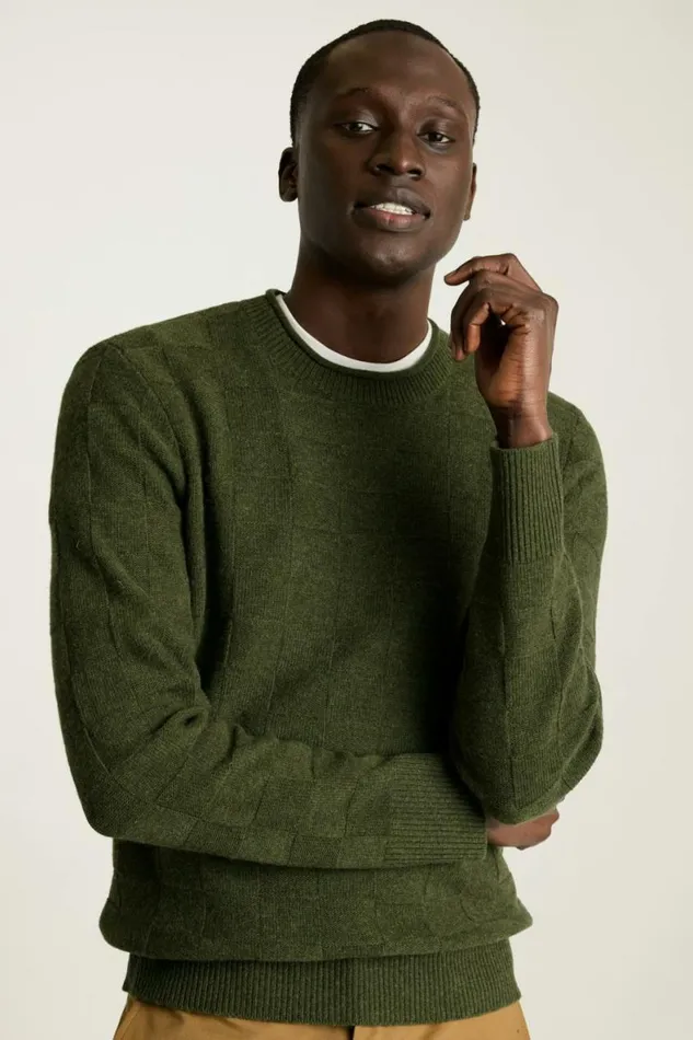 Men Merino Roll Neck Sweater Green Bonobos Crew and VNeck Sweaters