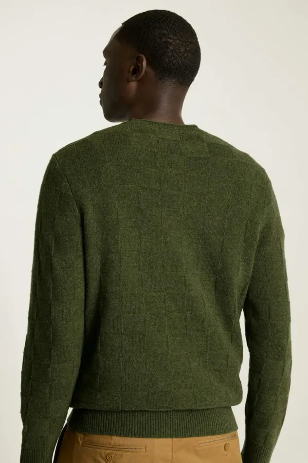 Men Merino Roll Neck Sweater Green Bonobos Crew and VNeck Sweaters