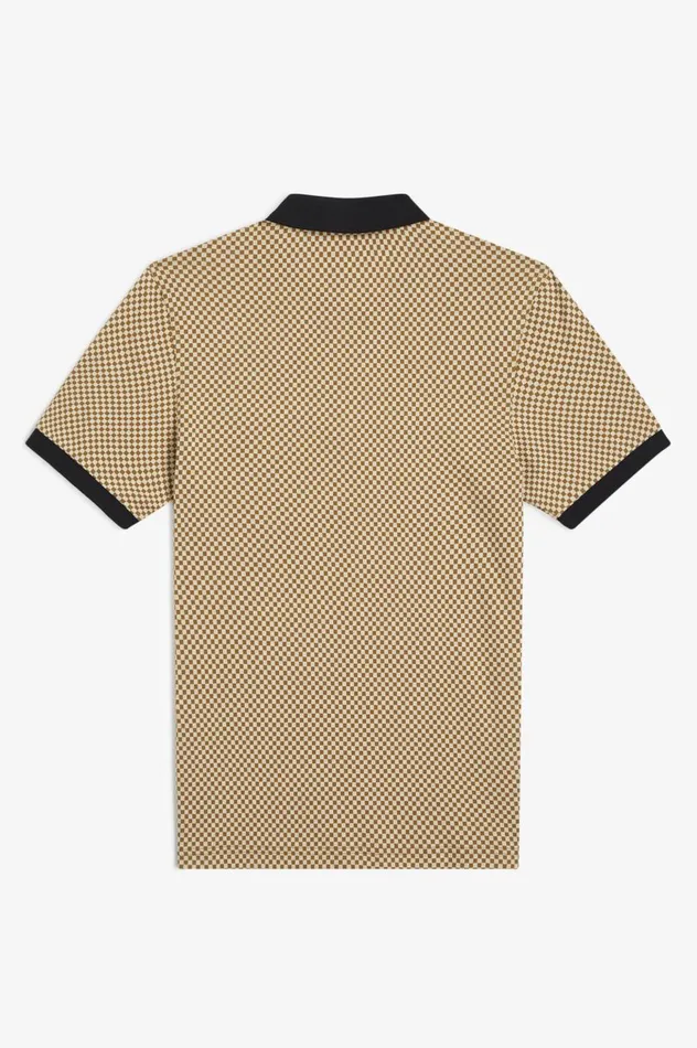 Men Micro Chequerboard Polo Shirt Field Green Fred Perry Polo Shirts