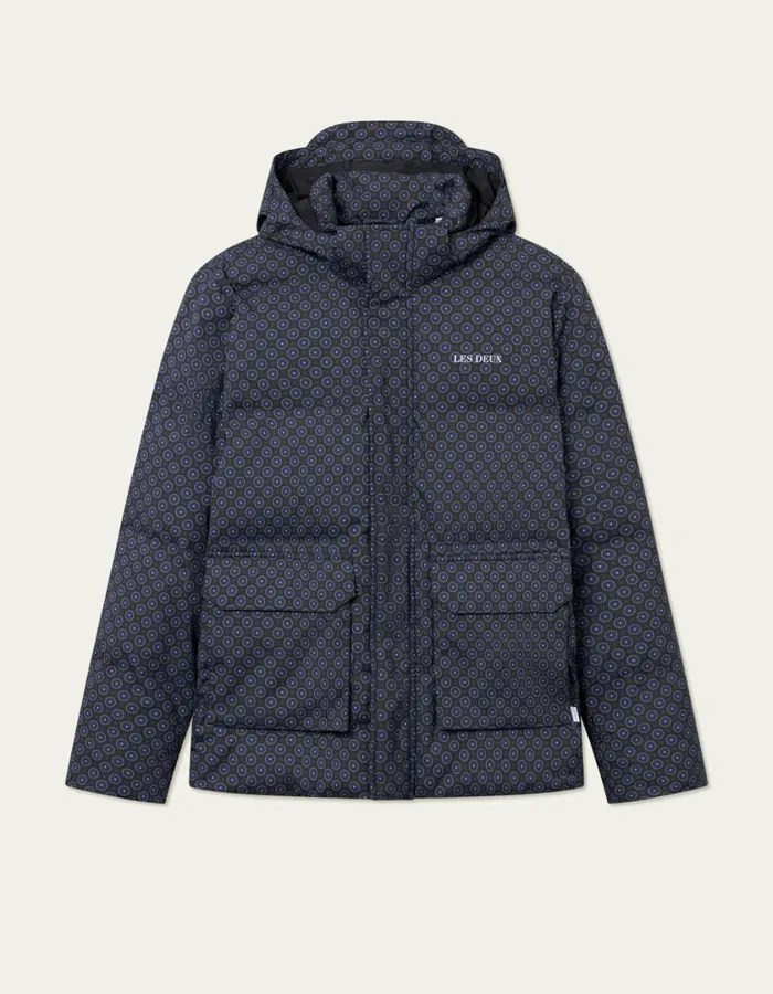 Men Montreal AOP Puffer Jacket 8211 BlackBlueprint Les Deux JacketsCoats