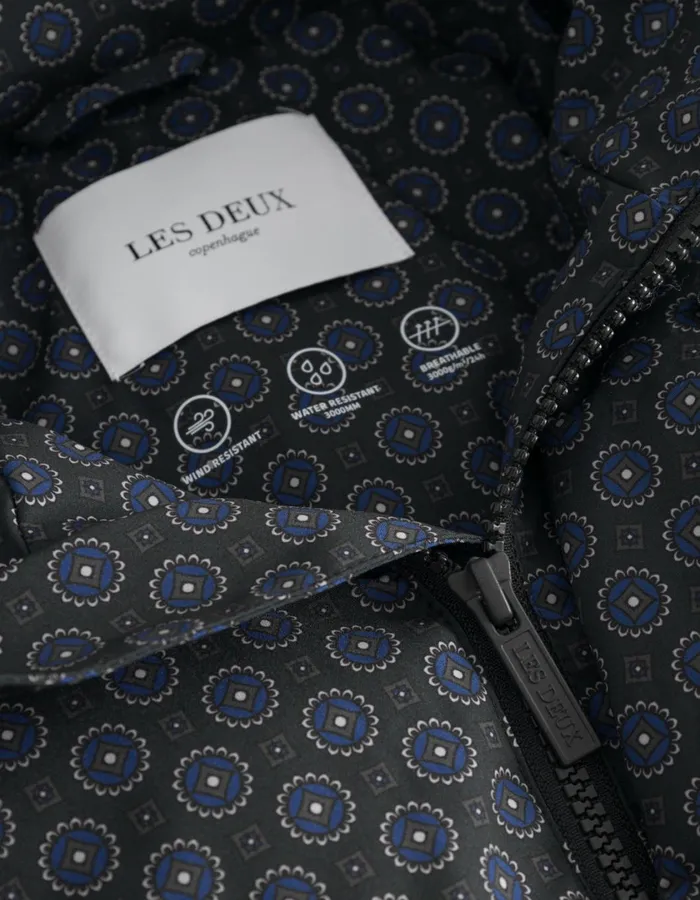 Men Montreal AOP Puffer Jacket 8211 BlackBlueprint Les Deux JacketsCoats