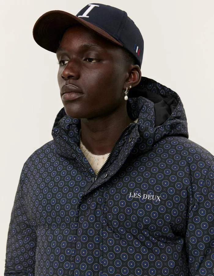 Men Montreal AOP Puffer Jacket 8211 BlackBlueprint Les Deux JacketsCoats