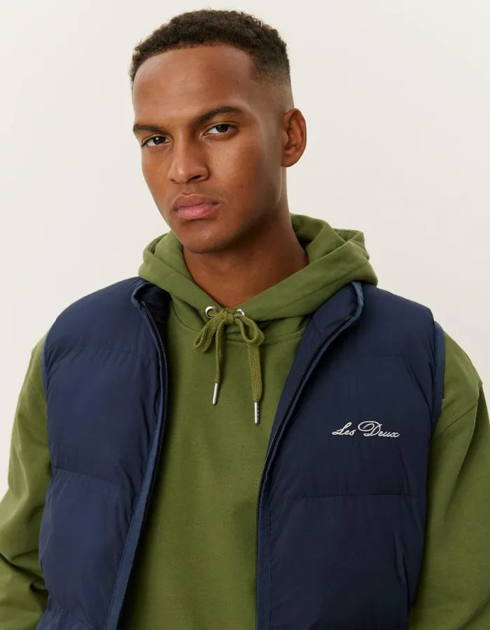 Men Newport Padded Vest 8211 Dark Navy Les Deux JacketsCoats