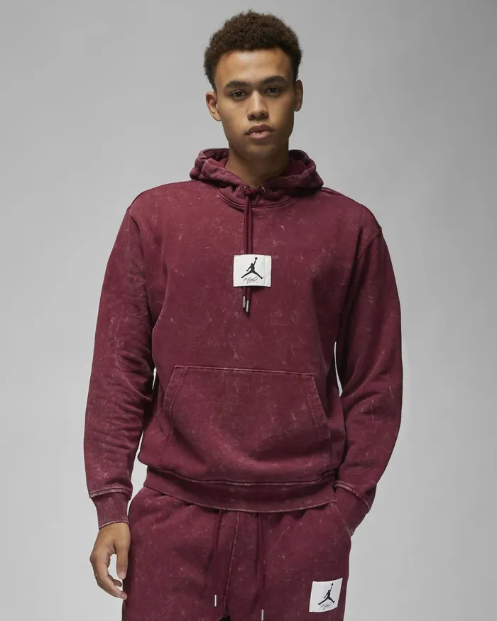 Men Nike Hoodies And Sweatshirts Jordan Flight Fleece Cherrywood Red