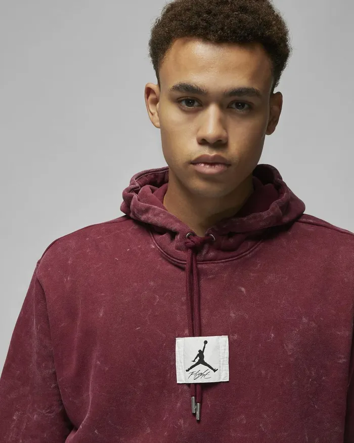 Men Nike Hoodies And Sweatshirts Jordan Flight Fleece Cherrywood Red