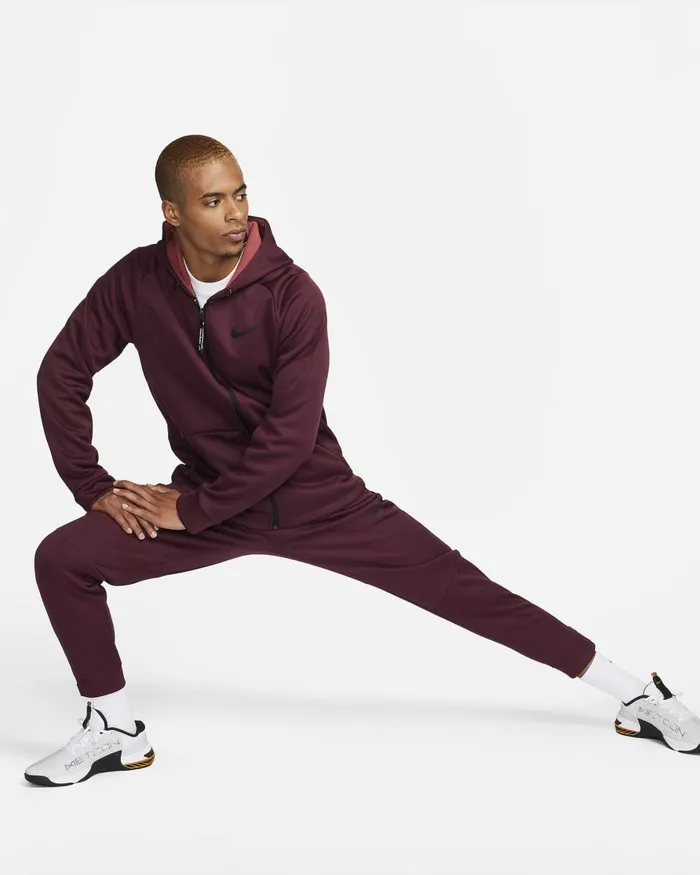 Men Nike Hoodies And Sweatshirts Therma Sphere Night Marooncedarblack