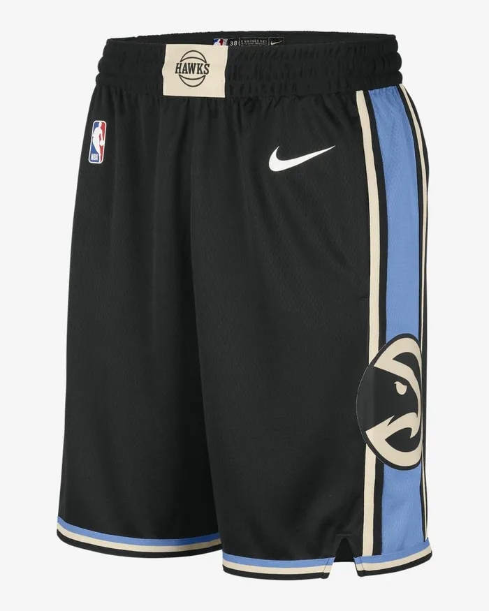 Men Nike Shorts Atlanta Hawks 202324 City Edition Blackwhite