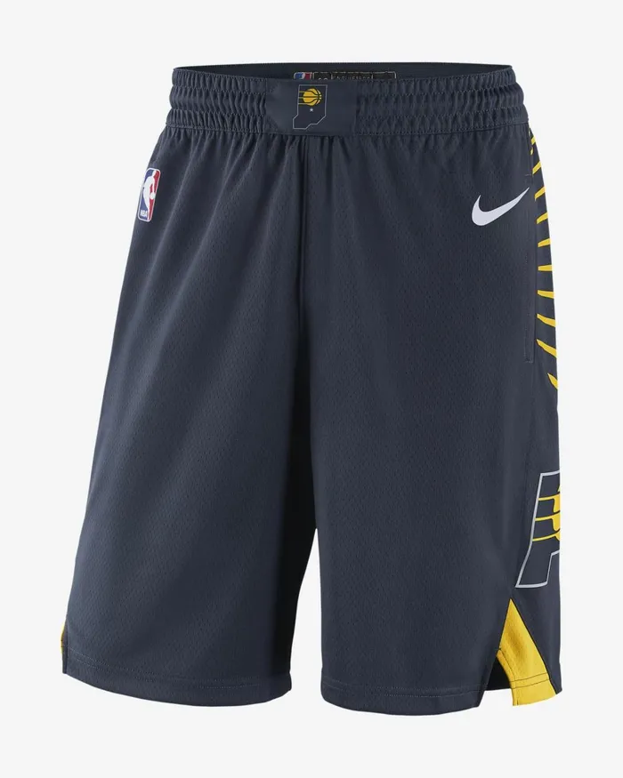 Men Nike Shorts Indiana Pacers Icon Edition College Navyamarillowhite