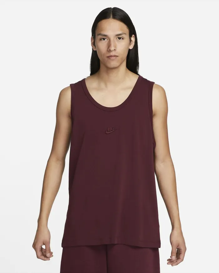 Men Nike Tops And TShirts Sportswear Premium Essentials Night Maroon