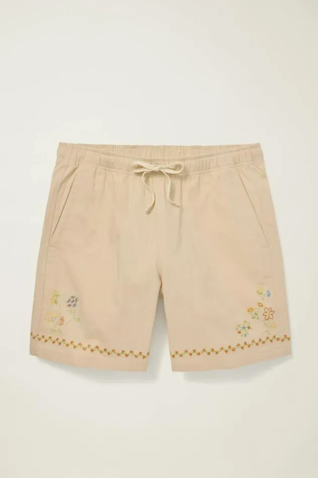 Men Nomad Short Cream Needle Point Floral Bonobos Seasonal Pants