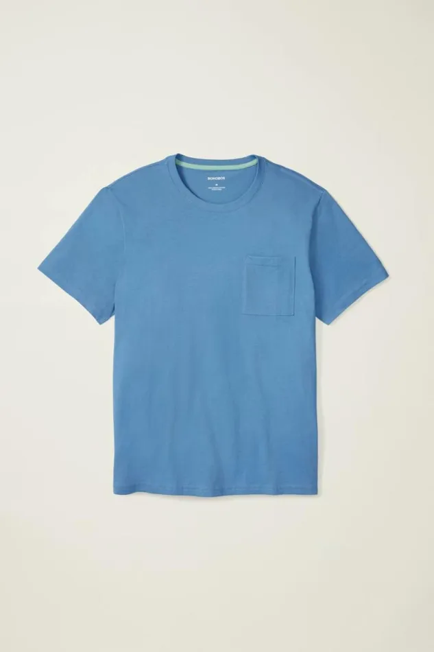Men Organic Cotton Tee Moody Blue Bonobos Short Sleeve Tees