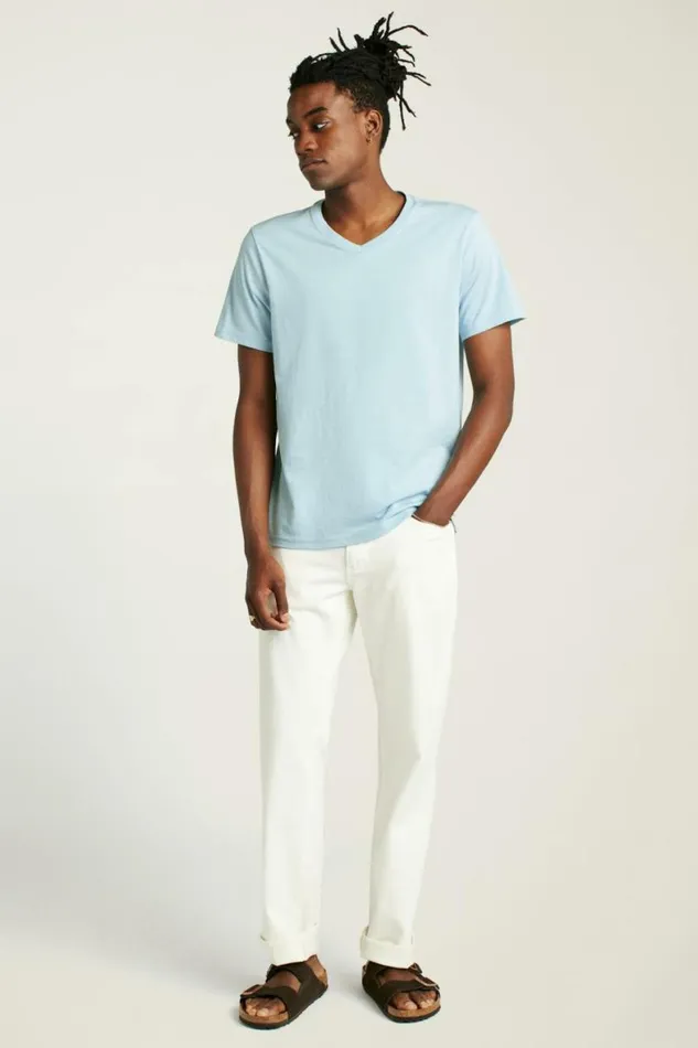 Men Organic Cotton VNeck Tee Blue Stratosphere Bonobos Short Sleeve Tees
