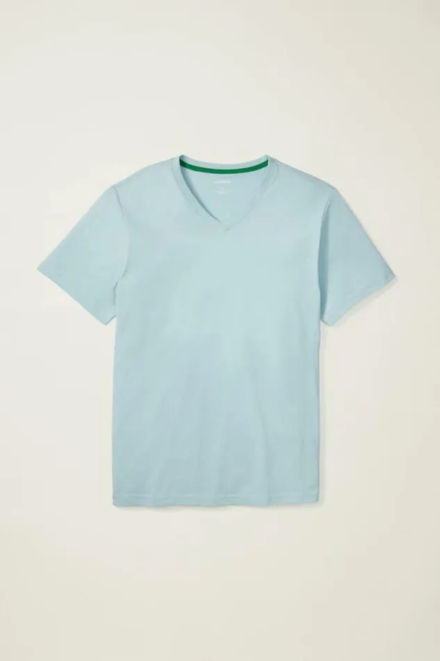 Men Organic Cotton VNeck Tee Blue Stratosphere Bonobos Short Sleeve Tees