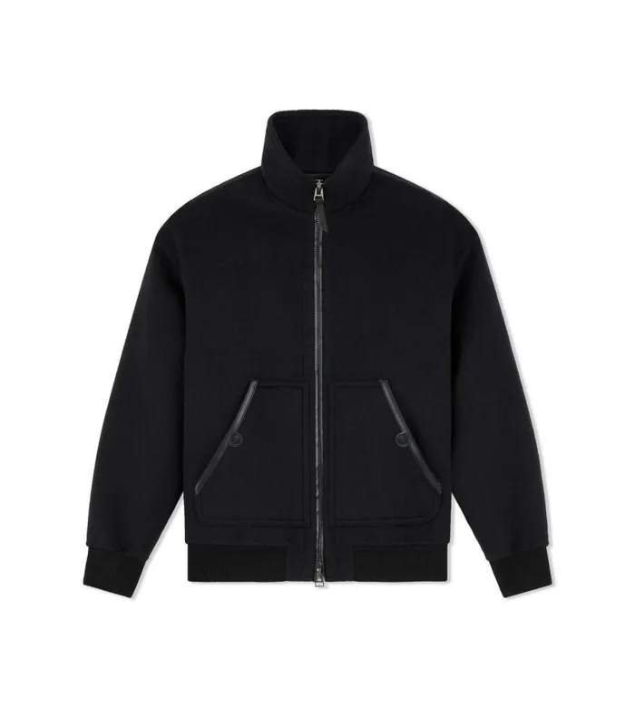 Men Outerwear Tom Ford Camel Hair Funnel Blouson Black