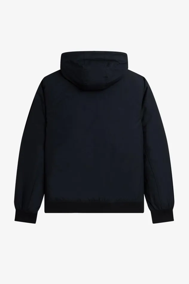 Men Padded Hooded Brentham Jacket Blackgunmetal Fred Perry Coats and Jackets