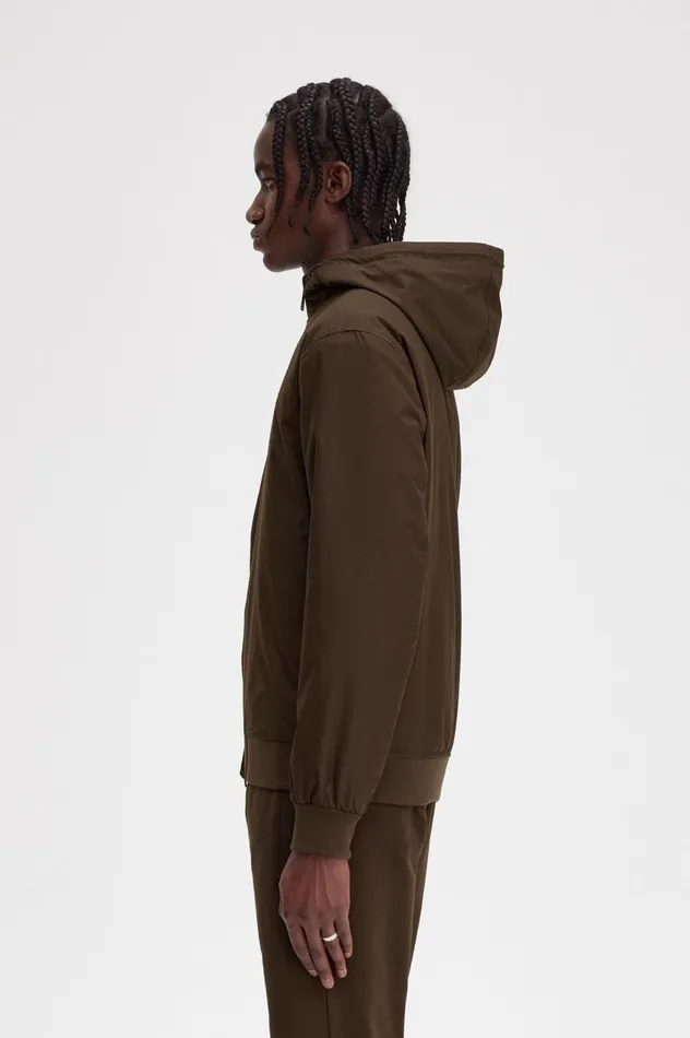 Men Padded Hooded Brentham Jacket Burnt Tobacco Fred Perry Coats and Jackets