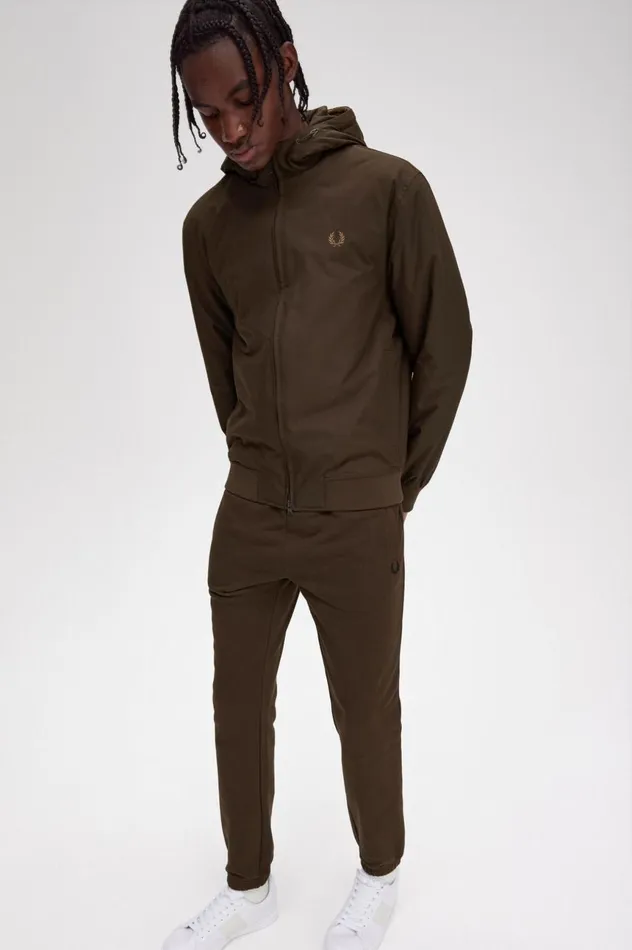 Men Padded Hooded Brentham Jacket Burnt Tobacco Fred Perry Coats and Jackets