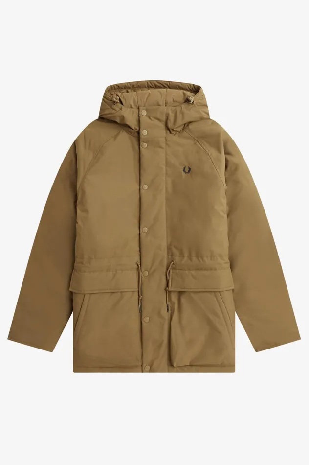 Men Padded Zip Through Jacket Shaded Stone Fred Perry Coats and Jackets