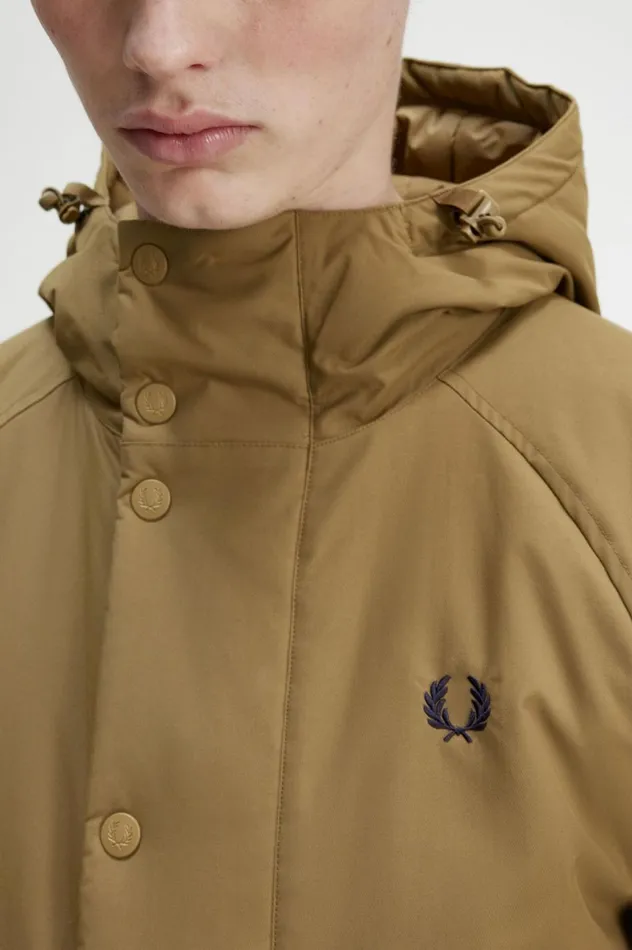 Men Padded Zip Through Jacket Shaded Stone Fred Perry Coats and Jackets