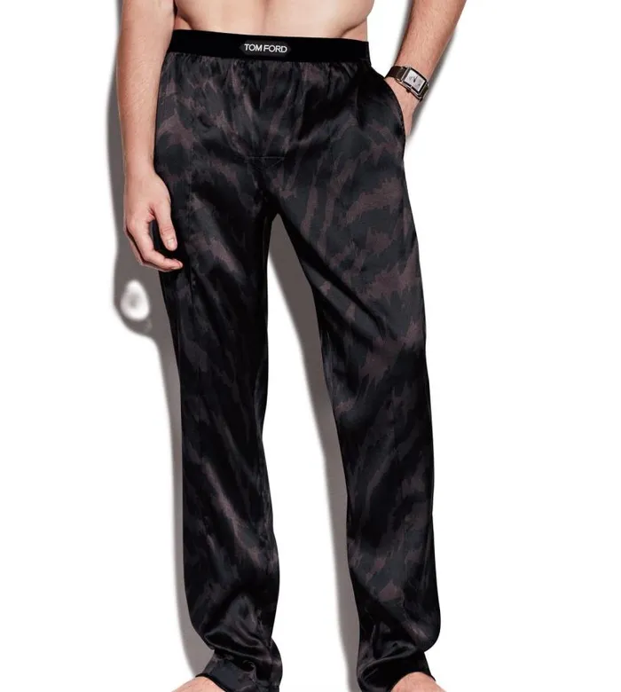 Men PAJAMA PANTS and LONG JOHNS Tom Ford Abstract Zebra Silk Pajama Pants