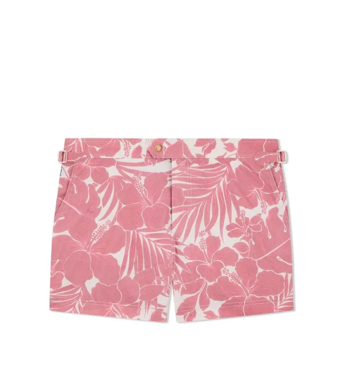 Men Pants and Shorts Tom Ford Floral Print Swim Short Dusty Rose