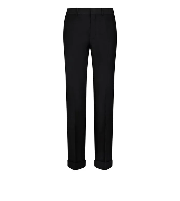 Men Pants and Shorts Tom Ford Organza Silk Poplin Atticus Trouser Black