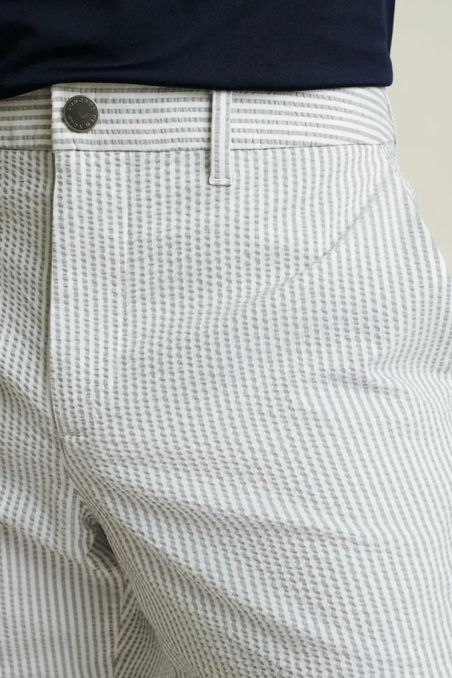 Men Performance Seersucker Golf Pant Grey And White Stripe Bonobos Chinos
