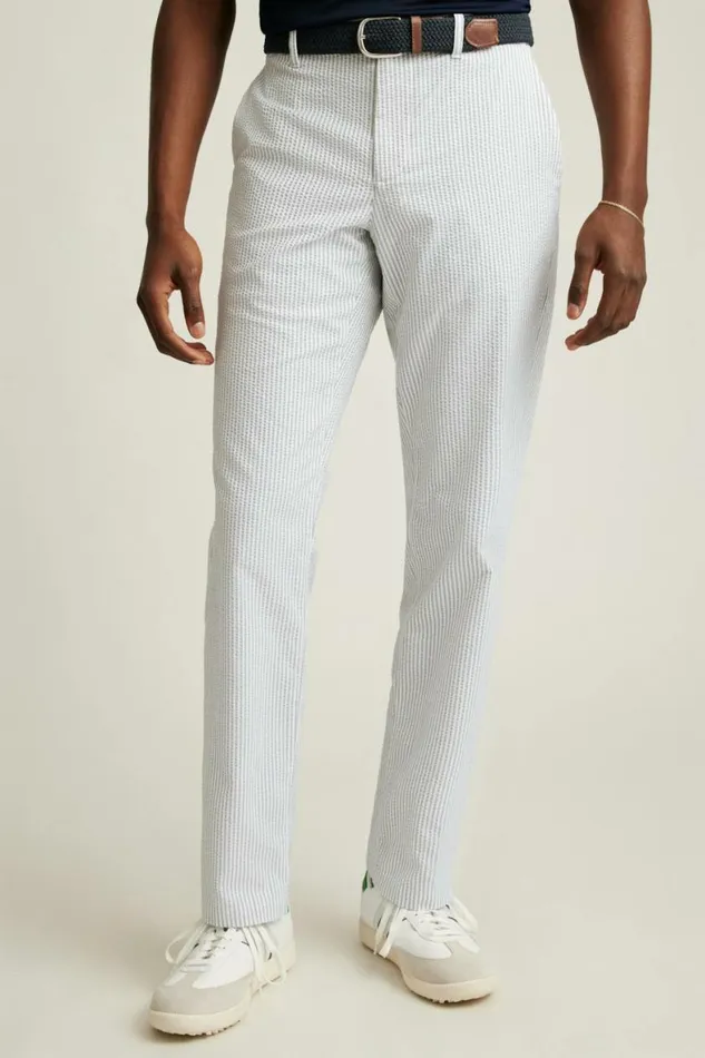 Men Performance Seersucker Golf Pant Grey And White Stripe Bonobos Chinos